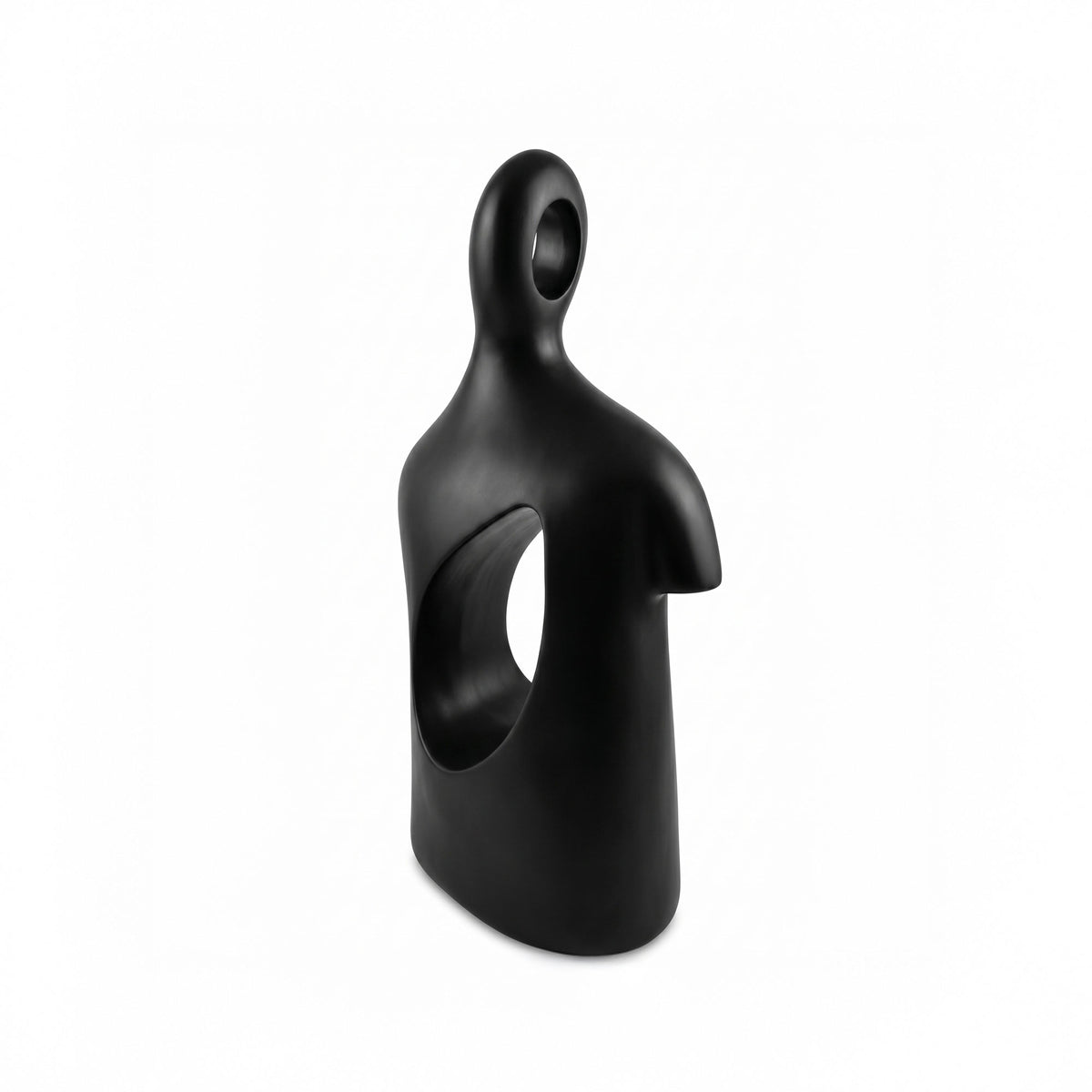 Escultura Decorativa Silueta Acabado Negro Mate