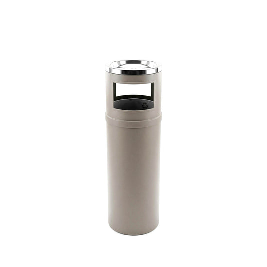 Basurero Titán Gris Mate con Tapa Cenicero de Acero